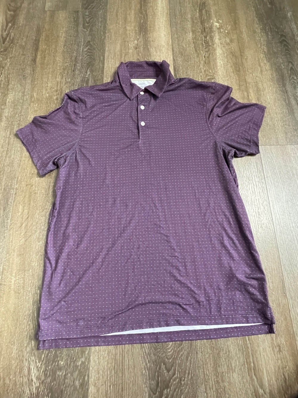 J. Crew Performance Men's Purple Polo  with Micro Dot Pattern L